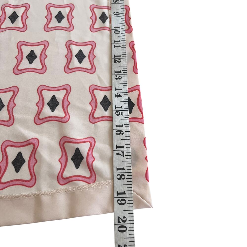 Zara Pink Geometric Print Long Sleeve Resort Travel Vacation Maxi Dress XS NWT - Picture 12 of 13
